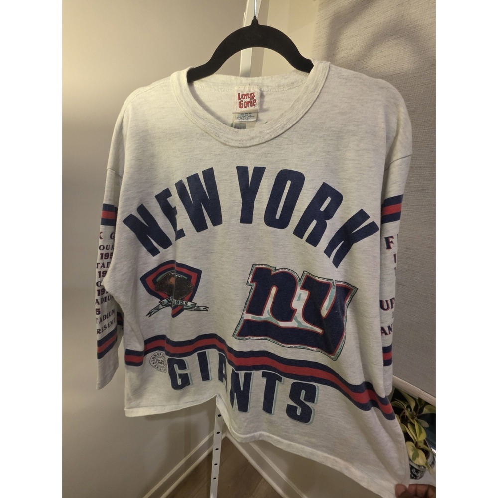 Vintage New York Giants Shirt Mens XL Gray NFL Football Long Gone Tee 90s